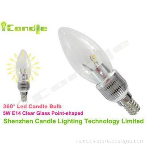 Energy Saving 360 Degree 5W Led Candle Lamp 50Hz - 60Hz , E